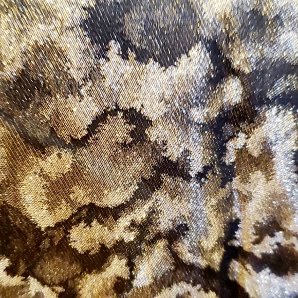 Donna Ricco Black Gold Sleeveless Dress A Line Empire Metallic Women's Size 8 - Picture 7 of 12